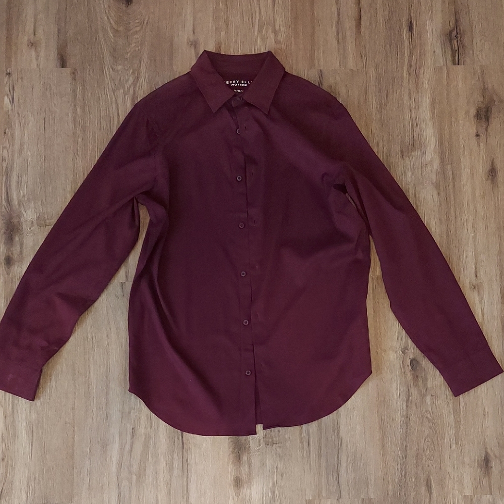 Perry Ellis Burgundy Dress Shirt